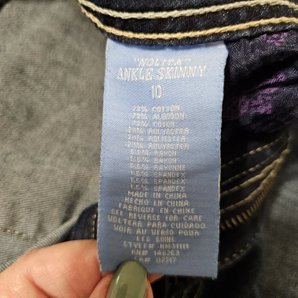 Hydraulic Nolita Ankle Skinny jeans size 10 embroidered blue denim 27" inseam - Picture 13 of 14